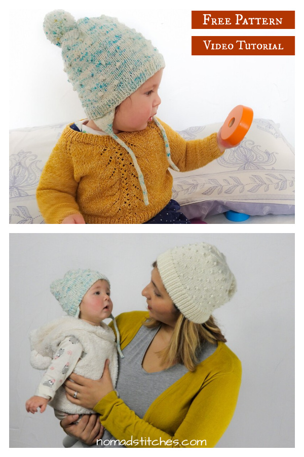 Popcorn Baby Hat Free Knitting Pattern