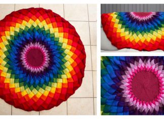 Rainbow Mandala Entrelac Blanket Knitting Pattern