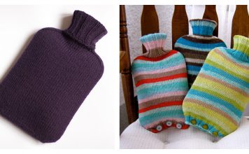 Simple Hot Water Bottle Cover Free Knitting Patterns