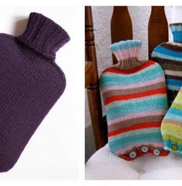 Simple Hot Water Bottle Cover Free Knitting Patterns