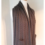 Cabled Pocket Shawl Free Knitting Pattern