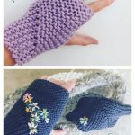 Garter Stitch Fingerless Mitts Free Knitting Pattern