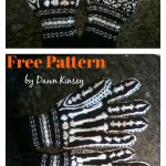 Halloween Skeleton Gloves Free Knitting Pattern