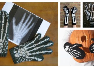 Halloween Skeleton Gloves Free Knitting Pattern