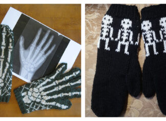 Halloween Skeleton Gloves Free Knitting Pattern