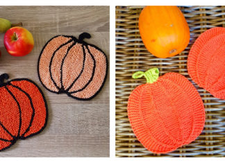 Pumpkin Potholders Free Knitting Pattern