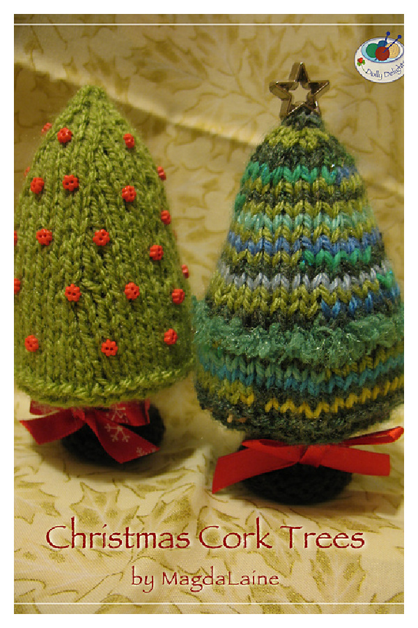 Christmas Cork Trees Free Knitting Pattern