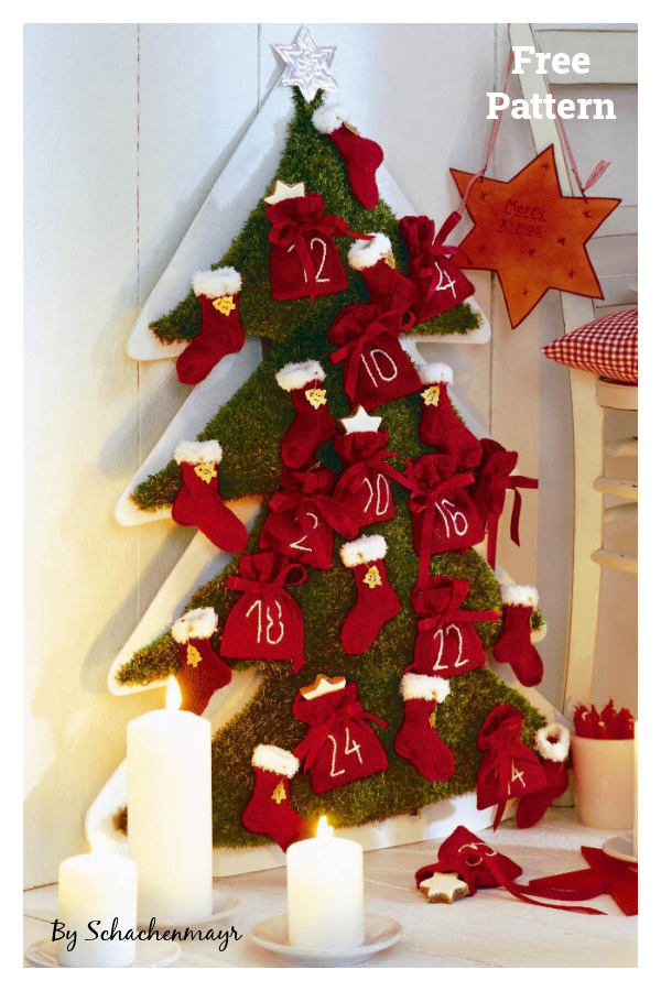 Advent Calendar Wreath Free Knitting Pattern