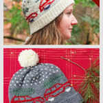 Holiday Woodie Christmas Hat Free Knitting Pattern