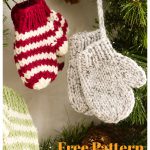 Christmas Mini Mitten Ornament Free Knitting Pattern