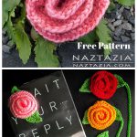Rolled Rose Free Knitting Pattern