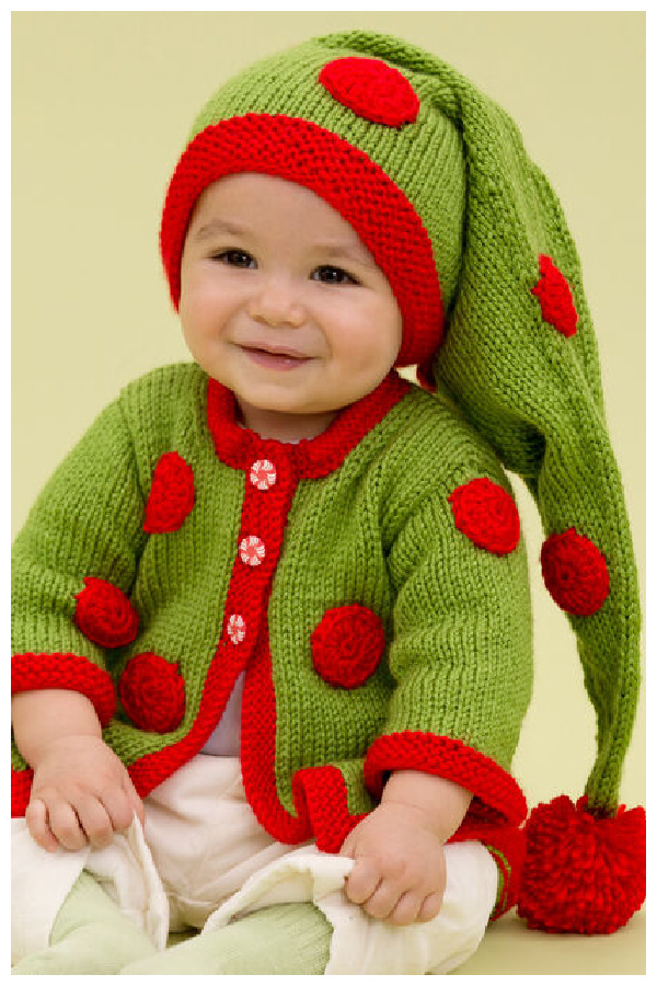 Santa baby Onesie with Hood Free Knitting Pattern