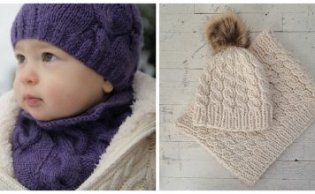 Cable Hat and Cowl Set Knitting Patterns