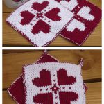 Double Knit Valentine’s Day Potholder Free Knitting Pattern