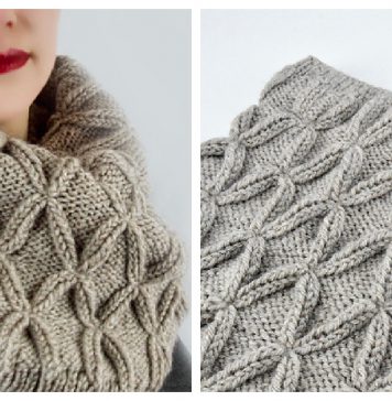 Faux Cable Cowl Free Knitting Pattern