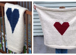 Heart Blanket Free Knitting Pattern