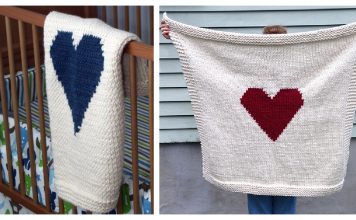 Heart Blanket Free Knitting Pattern