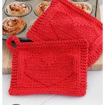 Heart of the Morning Valentine’s Day Potholder Free Knitting Pattern