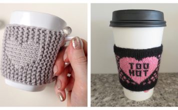Valentine’s Day Cup Cozy Free Knitting Patterns