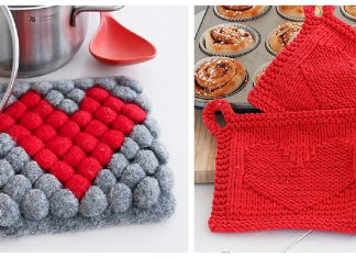 Valentine's Day Potholder Free Knitting Pattern