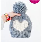 Big Heart Hat Free Knitting Pattern