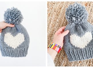 Big Heart Hat Free Knitting Pattern