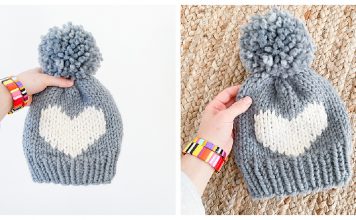 Big Heart Hat Free Knitting Pattern
