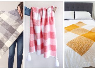 Gingham Blanket Free Knitting Pattern