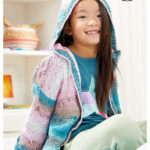 Kid’s Hooded Cardi Free Knitting Pattern