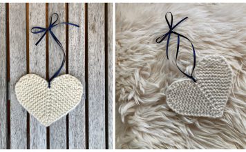 Rustic Little Flat Heart Free Knitting Pattern