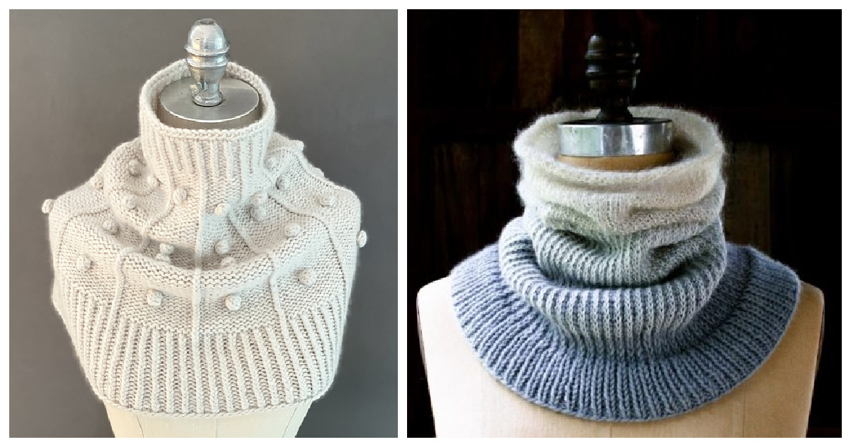 Onding Simple Funnel Cowl Free Knitting Pattern