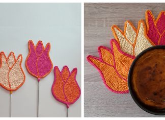 Tulip Potholder Free Knitting Pattern