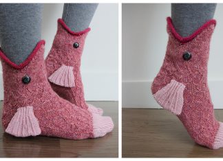 3D Fish Socks Knitting Pattern