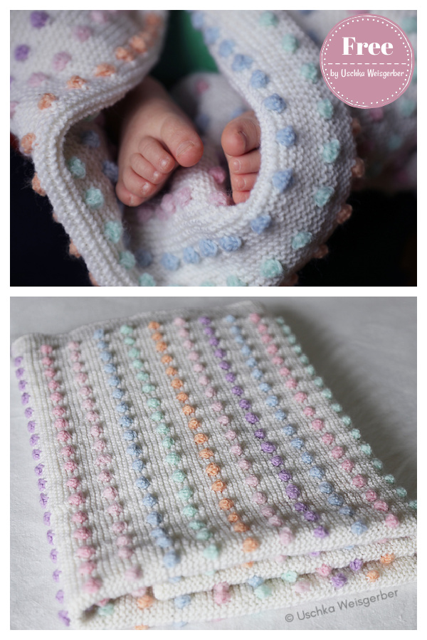 Bobble Stitch Baby Blanket Free Knitting Pattern