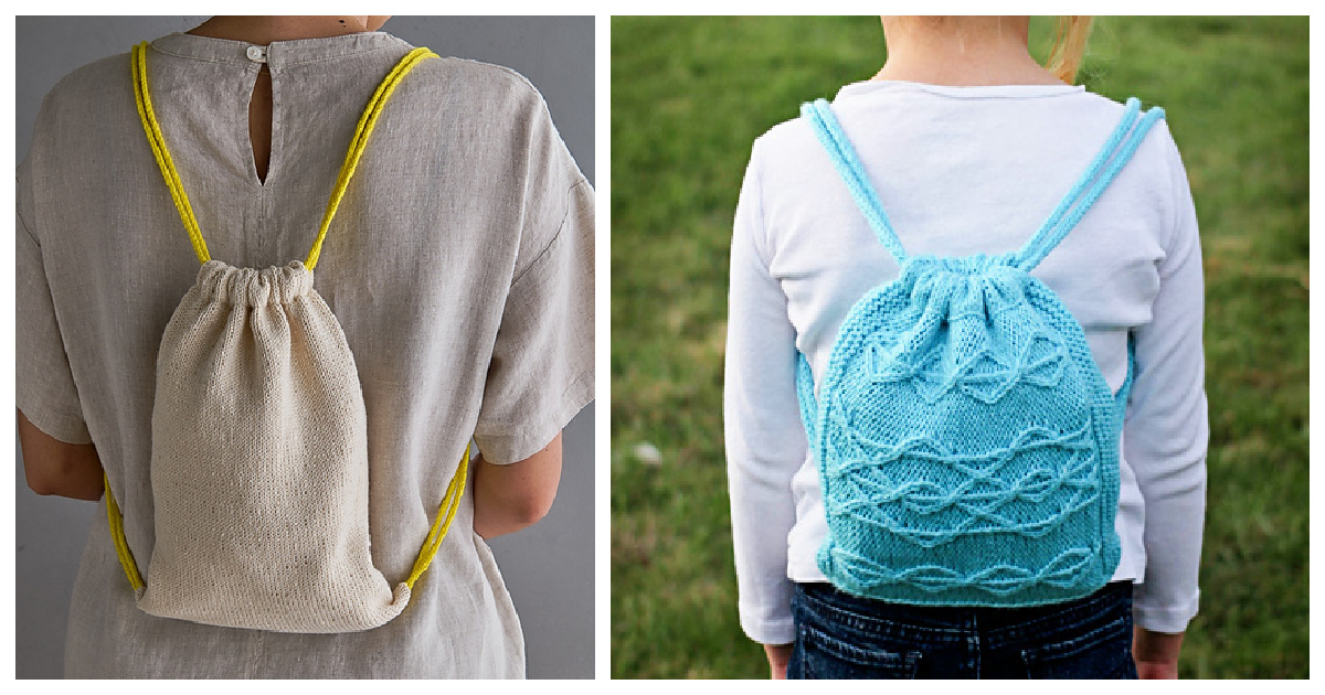 5 Drawstring Backpack Knitting Patterns