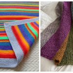 Garter Stitch Colorful Blanket Free Knitting Pattern