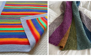 Garter Stitch Colorful Blanket Free Knitting Pattern