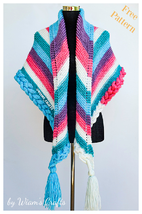 Snow Queen Braid Shawl Free Knitting Pattern
