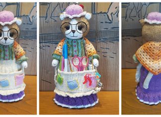 Crafter Granny Cat Doll Organizer Knitting Pattern