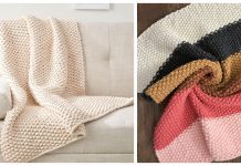 Seed Stitch Blanket Throw Free Knitting Pattern