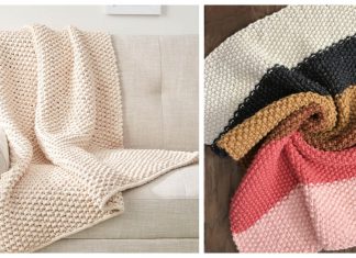 Seed Stitch Blanket Throw Free Knitting Pattern