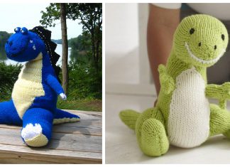 T-Rex Toy Free Knitting Pattern