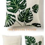 Tropical Leaf Pillow Free Knitting Pattern