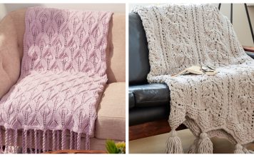 Lace Leaf Blanket Free Knitting Pattern