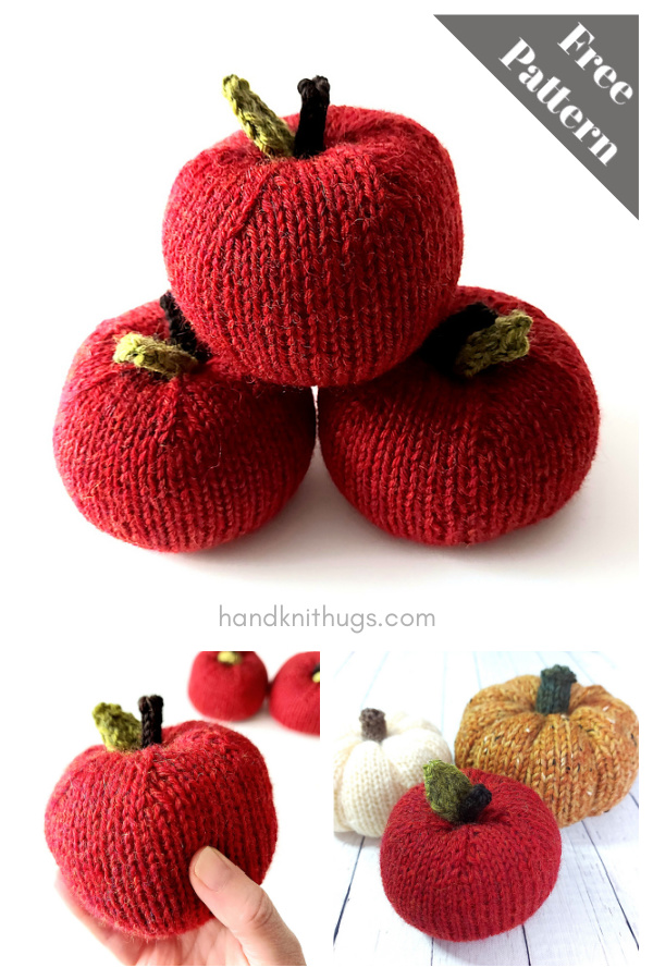 Funny Apple Toy Free Knitting Pattern