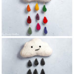 Cloud with Raindrops Free Knitting Pattern