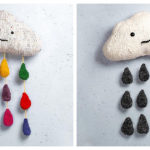 Cloud with Raindrops Free Knitting Pattern