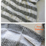Grey White Blanket Free Knitting Pattern