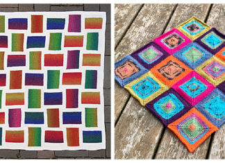 Patchwork Squares Blanket Free Knitting Pattern