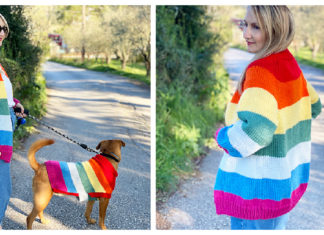 Rainbow Cardigan Free Knitting Pattern